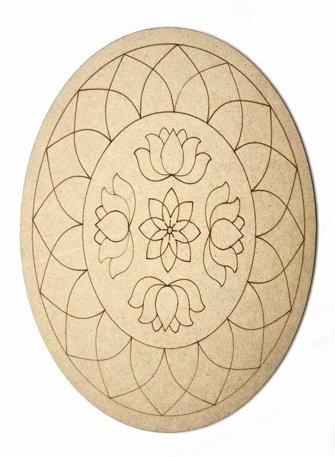 ADIKALA Lotus with Mandala Design MDF for DIY | for Decorations, Festival Gift, Wedding Decorations 12.inch - Image 1